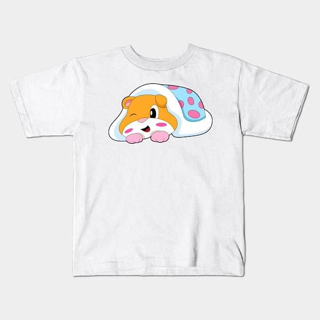 Hamster Sleeping Blanket Kids T-Shirt by Markus Schnabel